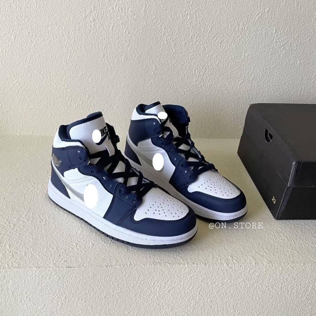 Giày thể thao sneaker Jordan 1 xanh than NAVY cổ cao thấp, Giày JD vàng đen cực chất Full Box | BigBuy360 - bigbuy360.vn