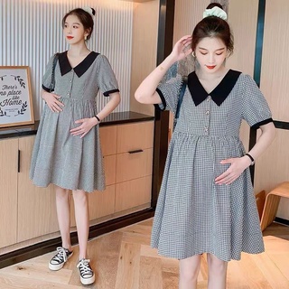 Váy Bầu thời trang đầm bầu thiết kế Đen caro