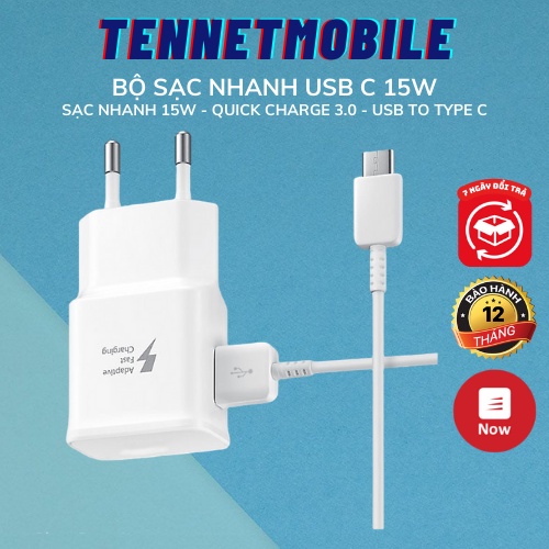 Combo Bộ Sạc S̲A̲M̲S̲U̲N̲G̲ - Dây Cáp Sạc Nhanh S̲A̲M̲S̲U̲N̲G̲ Type C 15W Dùng Cho A8/A9/A20/A30/A50/A51/M20/M30/M40/M50