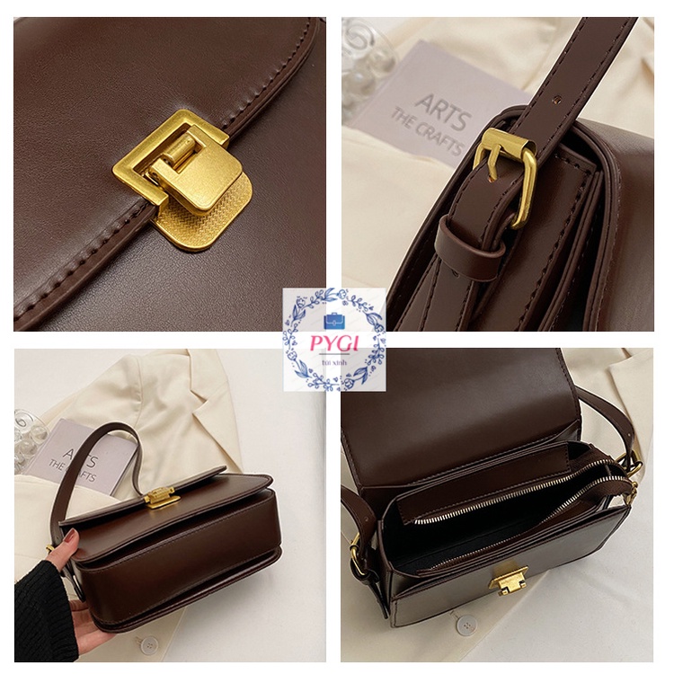 Túi Xách Nữ, Túi Đeo Chéo Nữ VINTAGE Siêu Đẹp Dáng Trơn Đứng Form Đi Chơi, Đi Làm PYGI STORE PG023