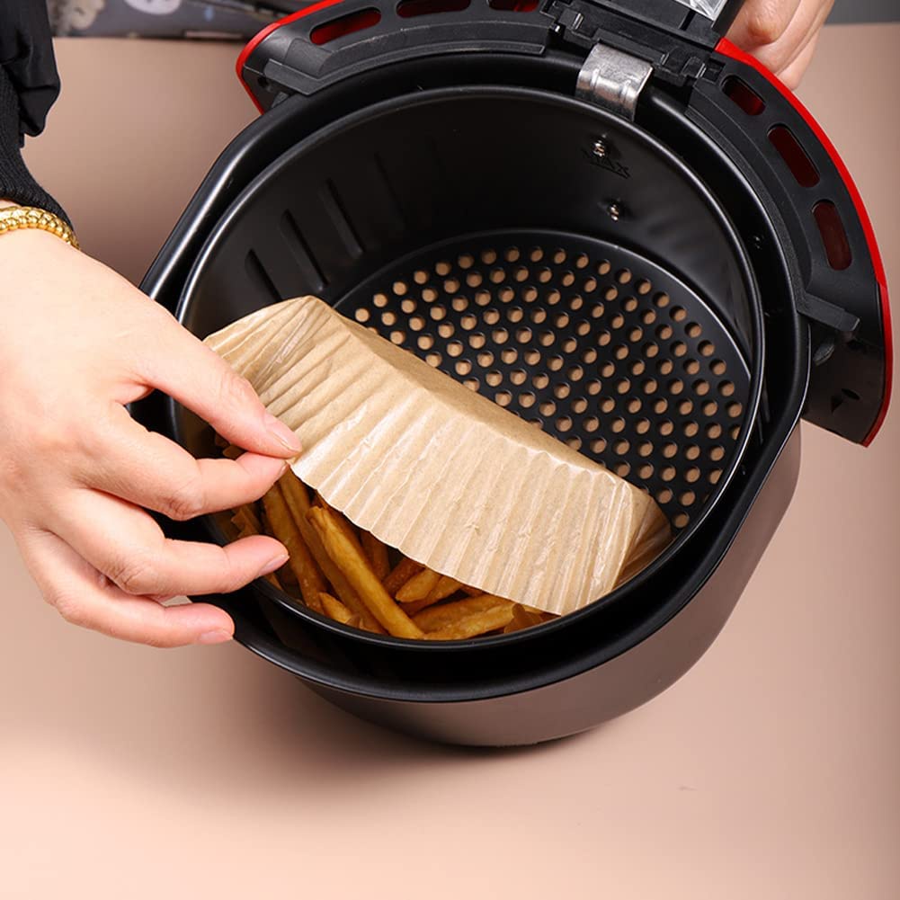 Giấy lót nồi chiên không dầu 100 chiếc khay giấy nến cho nồi chiên không dầu, chống dính đa năng tiện dụng