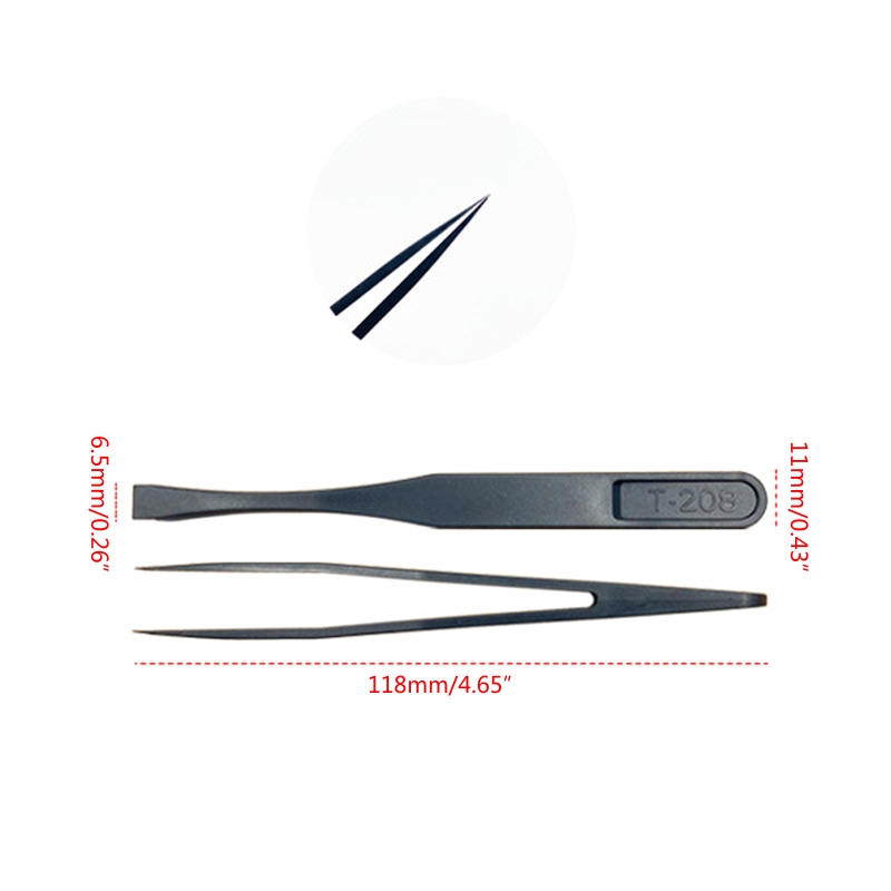Nhíp Nhựa Sợi Carbon Chống Tĩnh Điện Dùng Sửa Chữa Trang Sức / Làm Móng Tay DIY