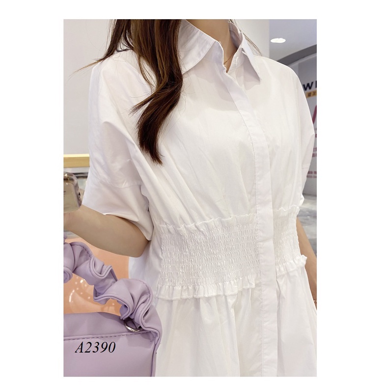 Váy Bầu Đầm Bầu Xinh A2390 sm trắng bo eo