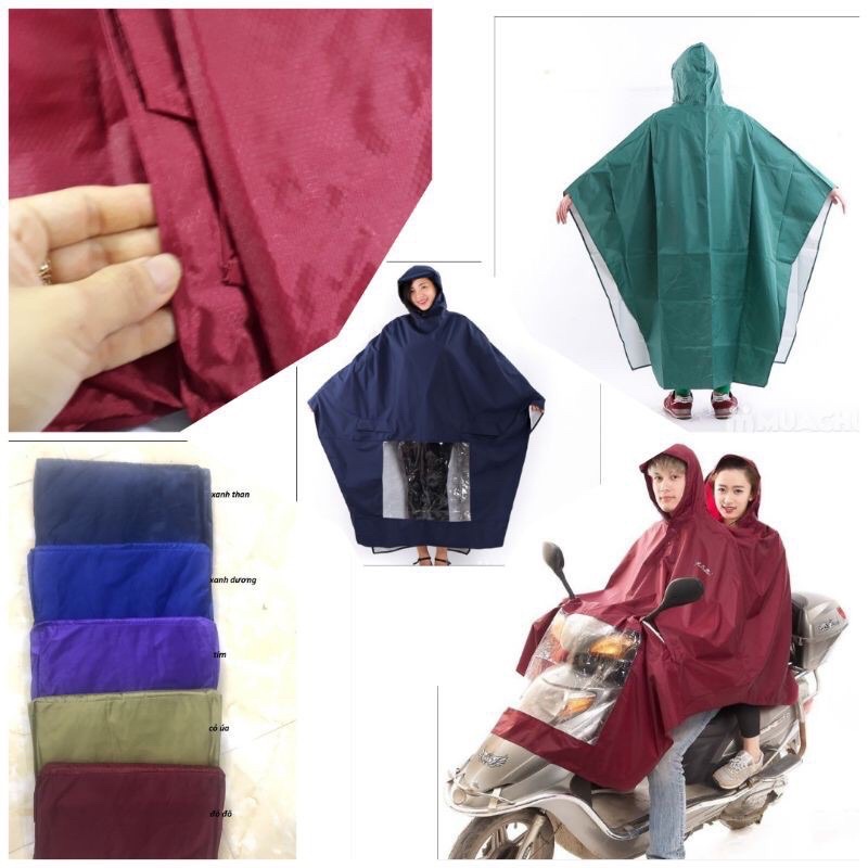 Áo mưa cánh dơi vải dù siêu dai vảy cá, siêu bền siêu to, chống thấm cực tốt Áo mưa trong suốt 2 đầu cực dày thời trang