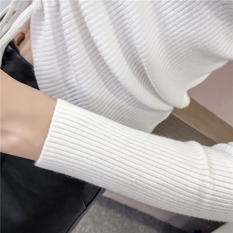 Áo len nữ cổ V có dây rút croptop trẻ trung al35
