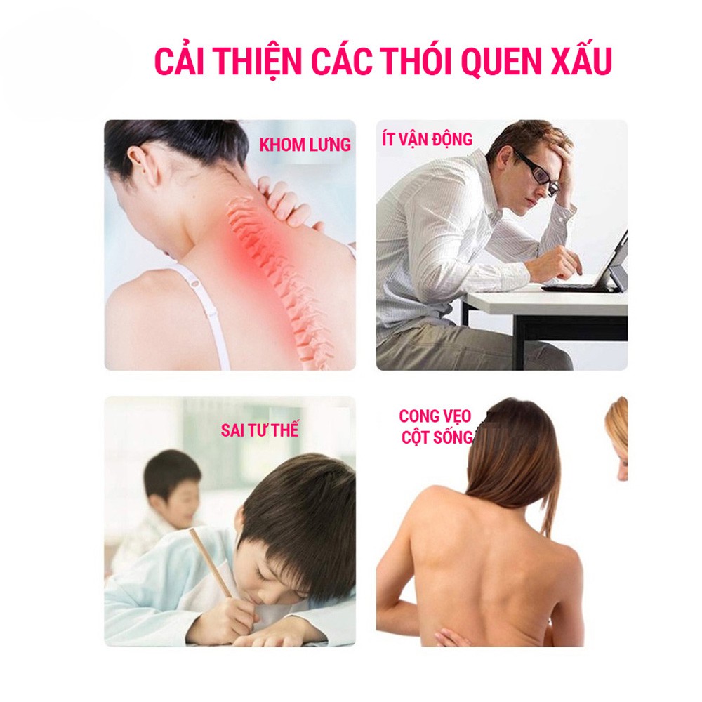 Đai chống gù lưng điện tử {LOẠI CHUẨN} dùng cho người lớn trẻ em bé trai bé gái học sinh thông minh báo rung SPORTY BC18