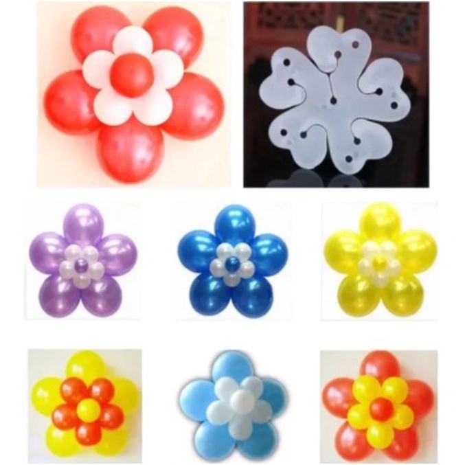 Miếng Nhựa Kết Bong Bóng Thành Hình Bông Hoa trang trí sinh nhật, Miếng hoa nhựa kết bong bóng trang trí sinh nhật