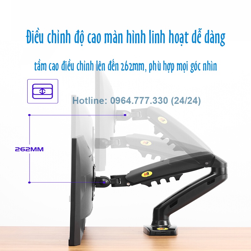 F80 Giá treo màn hình máy tính NB #Tay treo màn hình đa năng #Xoay 360 độ (màn hình 17-30 inch) NorthBayou