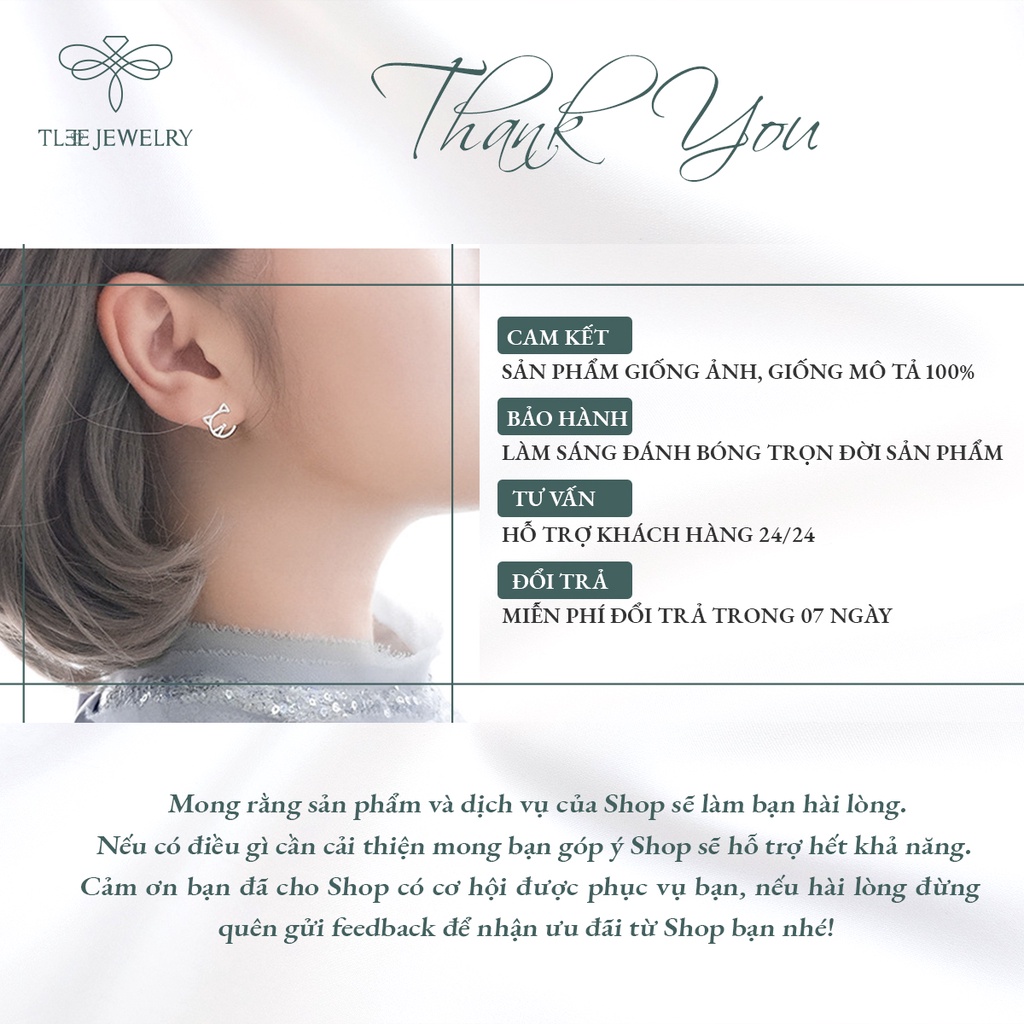 Khuyên tai bạc TLEE hình mặt mèo ngộ nghĩnh NCJ B0167