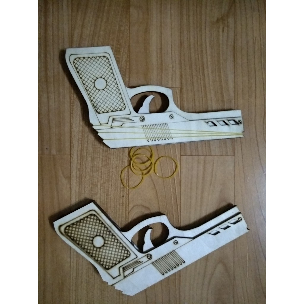 Mô hình súng bắn dây thun bằng gỗ