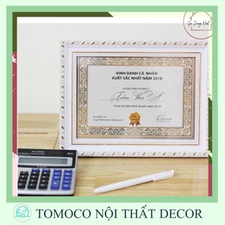 Khung bằng khen A4(21×30) trắng sao