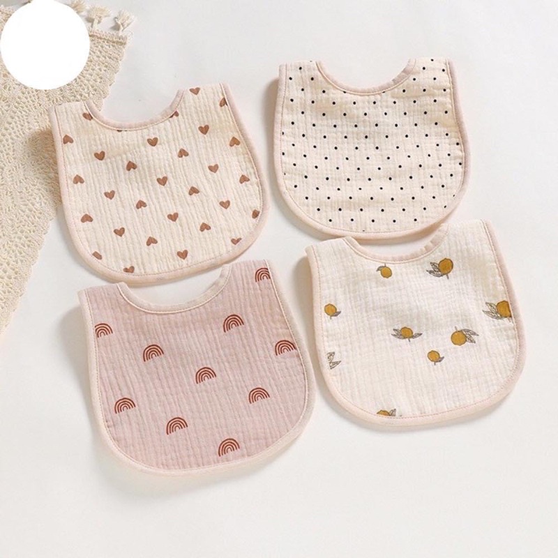Yếm Vuông Xô Muslin 6 Lớp Siêu Mềm Mại Cho bé