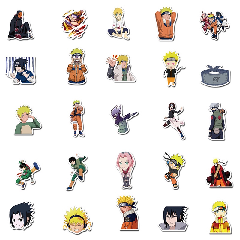 Set 50 Miếng Dán Trang Trí Đa Năng Hình Nhân Vật Trong Phim Hoạt Hình Naruto