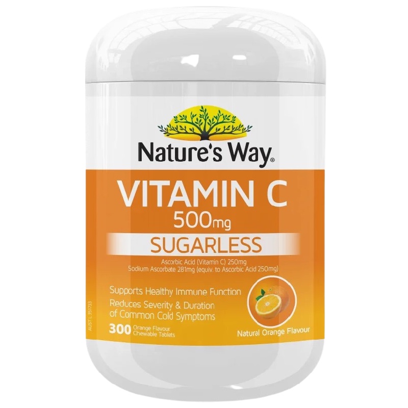 Viên nhai Vitamin C Sugarless 500mg không đường Nature's Way 300 viên