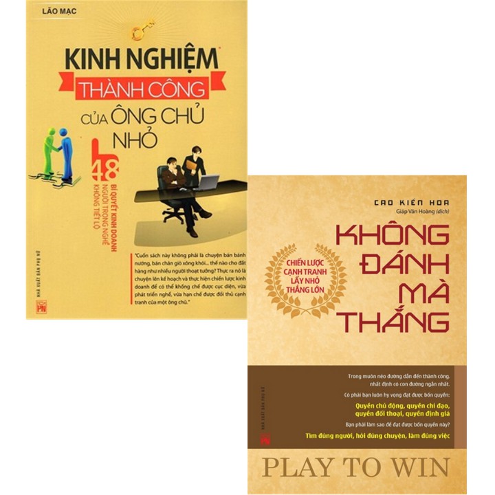 Sách - Combo Kinh Nghiệm Thành Công Của Ông Chủ Nhỏ + Không Đánh Mà Thắng - Chiến Lược Cạnh Tranh Lấy Nhỏ Thắng Lớn