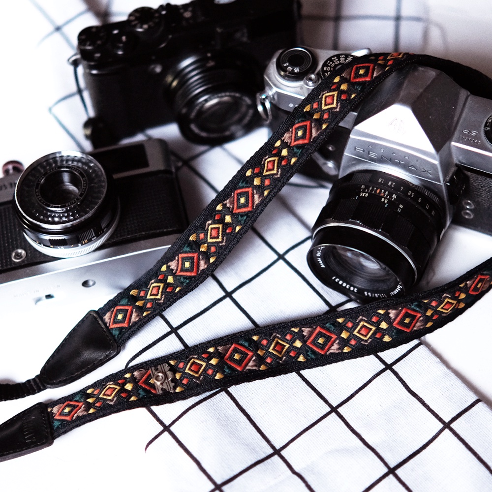 Dây đeo máy ảnh thổ cẩm thêu bản nhỏ Made by Cammix - Cotton Camera Strap