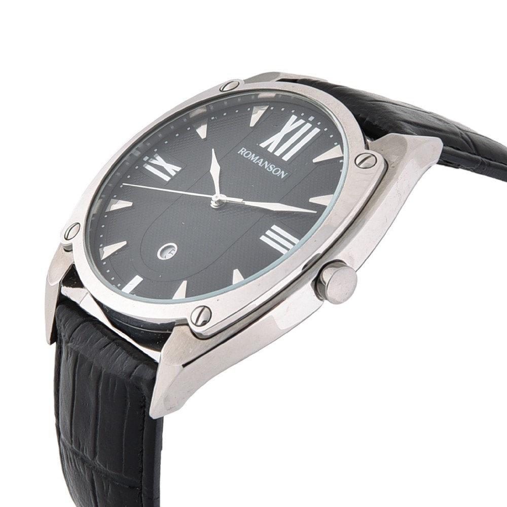 Đồng hồ Romanson Sport Men Watch TL1272MWBK nam thể thao mặt kính chống xước máy Thụy Sĩ dây da cao cấp chính hãng