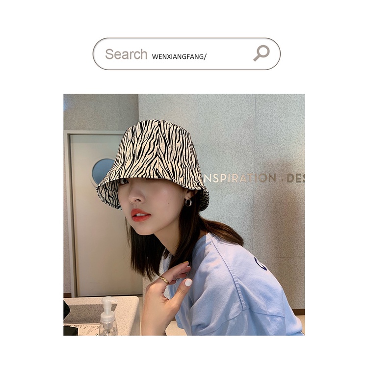 Nón Vành Rộng In Họa Tiết Ngựa Vằn Phong Cách Đường Phố Thời Trang Xuân Thu Cho Nữ