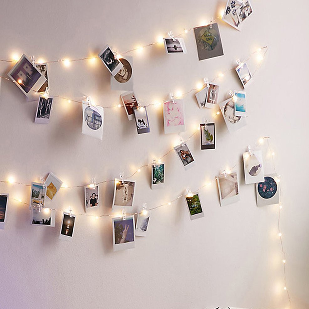 Bộ 26 Dây Đèn Led 40 Bóng Hình Ngôi Sao Có Kẹp Ảnh Trang Trí Giáng Sinh