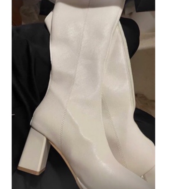 Boots cao cổ gót 7cm, chất da lì đẹp dày dặn, khách bắp chân nhỏ lùi size, ảnh thật ở cuối