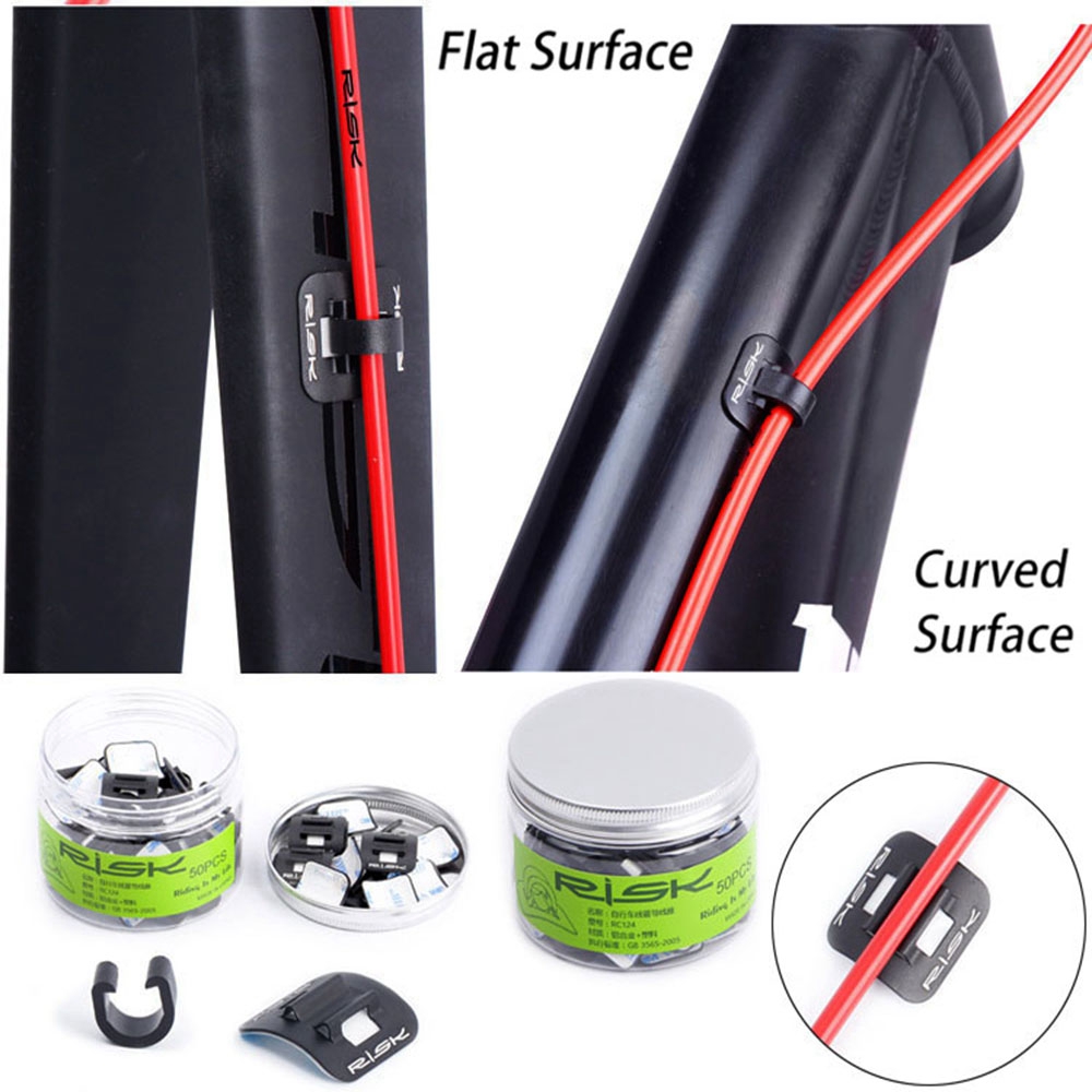 Set 1/6 Kẹp Cố Định Ống Dẫn Dầu Xe Đạp Màu Đen Bằng Nhôm