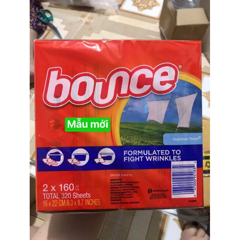 BOUNCE giấy thơm 160 tờ của Mỹ (bill Mỹ)