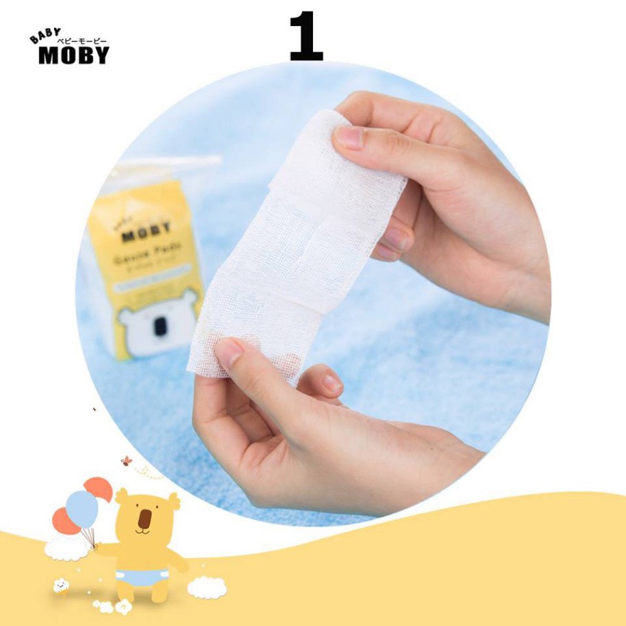 Gạc rơ lưỡi Moby Baby vệ sinh răng miệng cho bé (5x5cm)