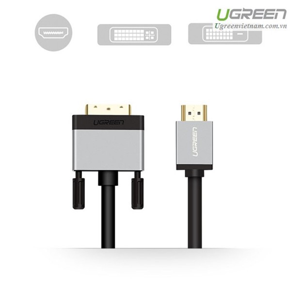 Cáp chuyển đổi HDMI to DVI (24+1) dài 3M Ugreen 20888 chính hãng