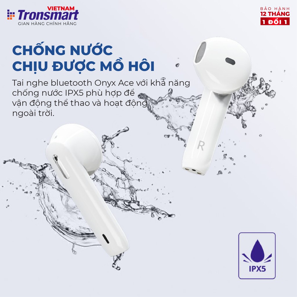 Tai nghe Bluetooth 5.0 Tronsmart Onyx Ace - Khử tiếng ồn - Hàng phân phối chính hãng - Bảo hành 12 tháng 1 đổi 1