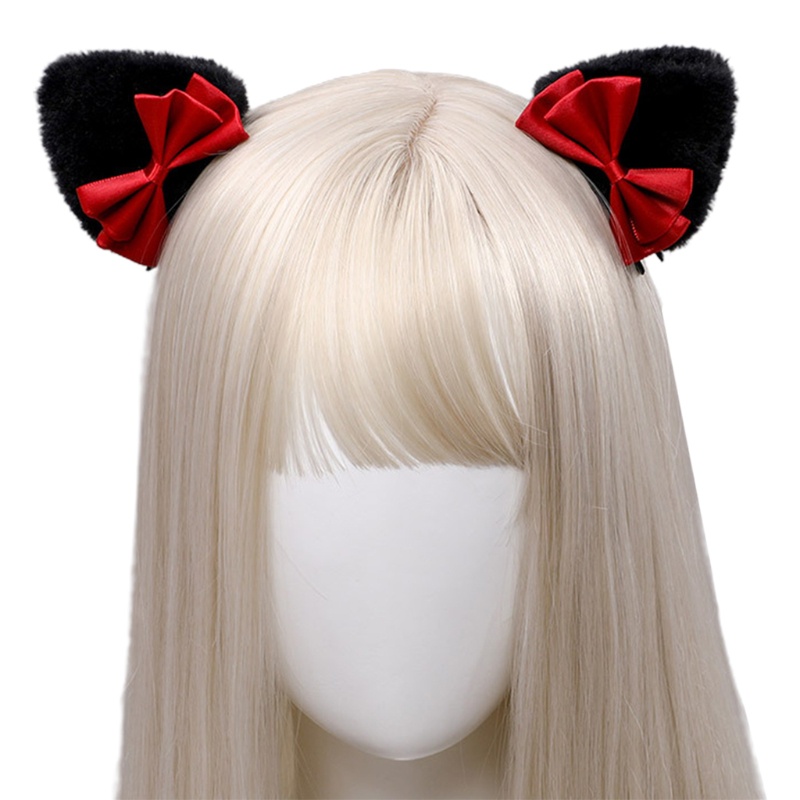 Kẹp Tóc Hình Tai Mèo Hoạt Hình Đính Nơ Tam Giác Đáng Yêu