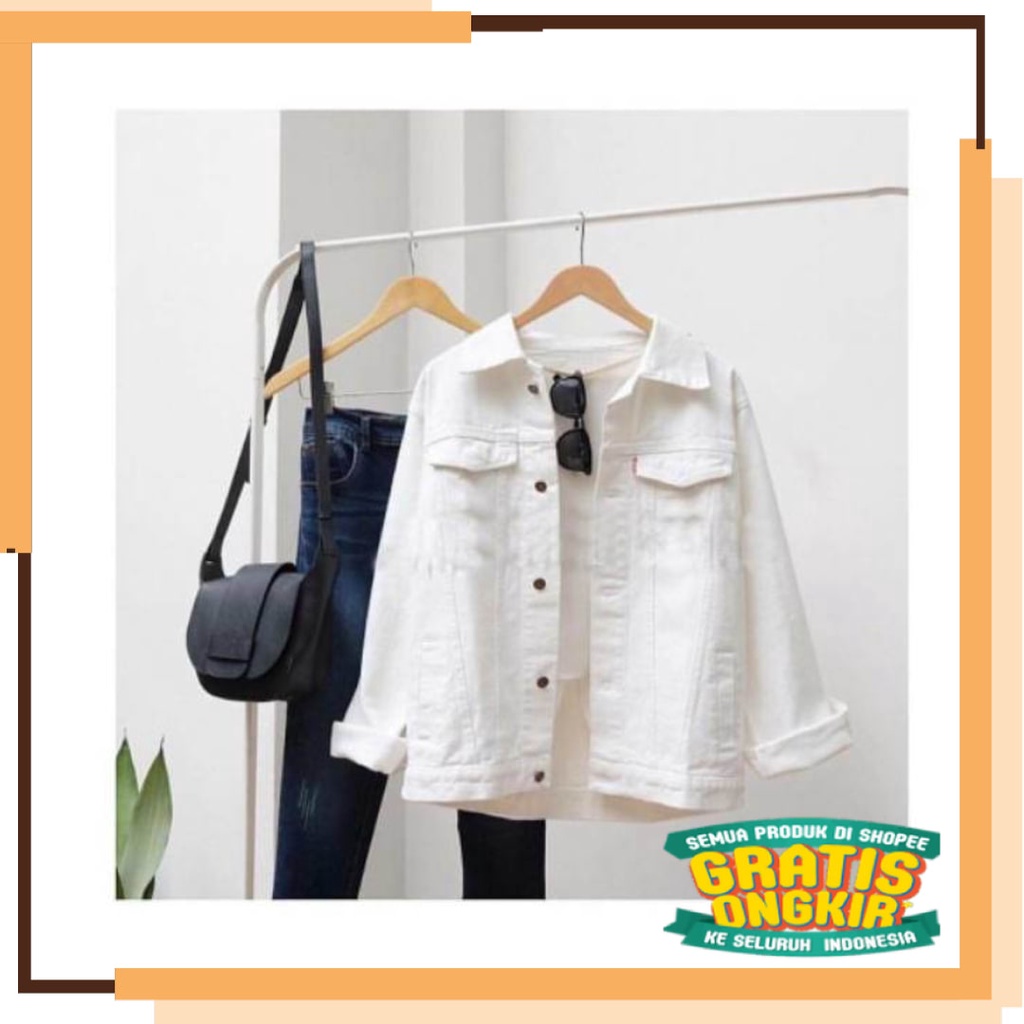 - Áo Khoác Jeans Oversize Mẫu Mới Nhất Cao Cấp Mới Nhất Cho Nữ - Áo Khoác Jean / Áo Khoác Denim Màu Trắng