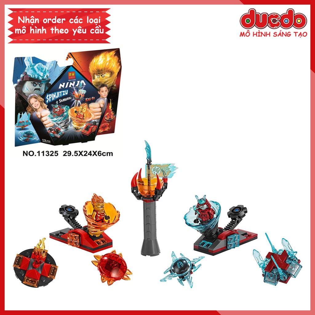 LARI 11325 Lắp ghép Ninjago Spinjitzu Slam Kai và Samurai - Đồ chơi Xếp hình Mô hình Con quay lốc xoáy Ninja BELA 70684