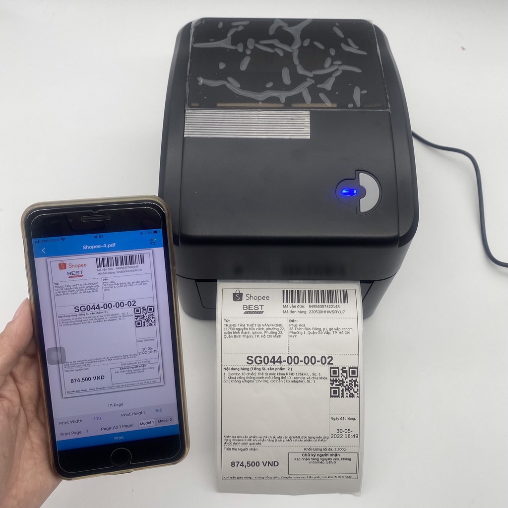 Máy in nhiệt khổ A6, in đơn hàng TMDT Chuyên in đơn Shopee Xprinter 420B ( USB + LAN)