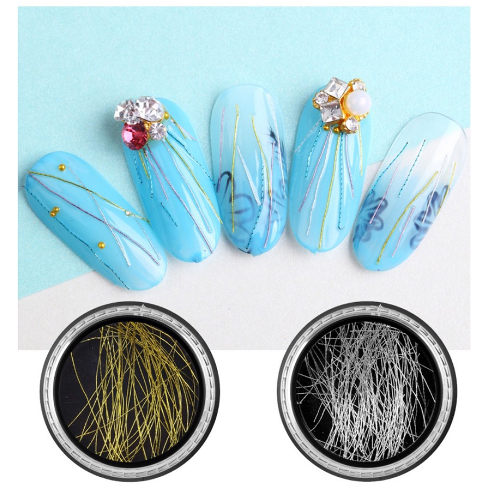 Sợi kim tuyến lấp lánh trang trí móng tay