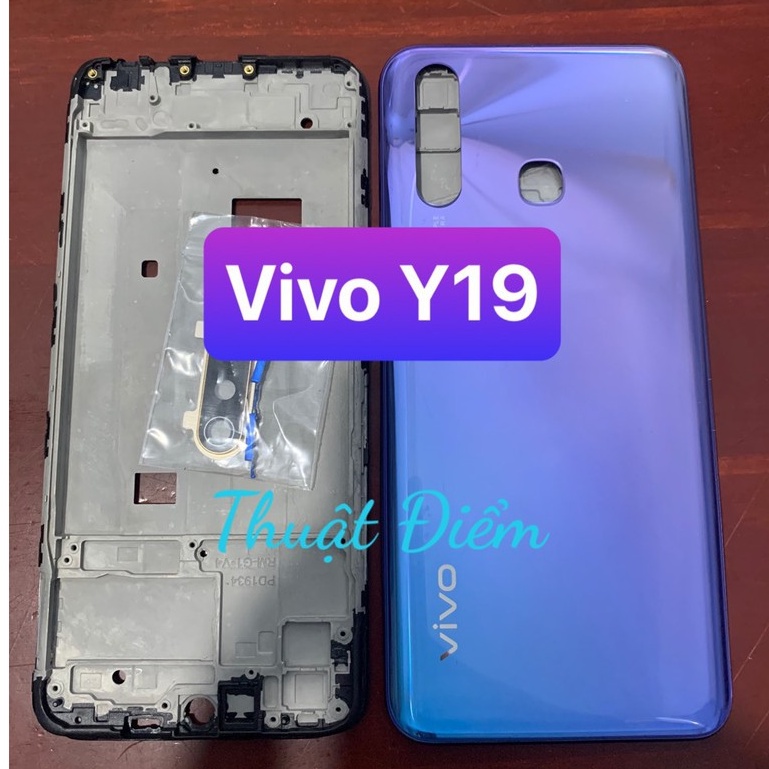 bộ vỏ vivo Y19 - gồm lưng,sườn,phím,kính camera