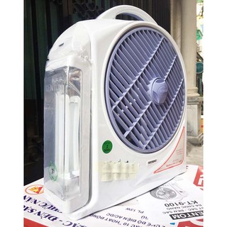 Quạt Sạc Kiêm Đèn Sạc Kentom KT9100 2 Bình