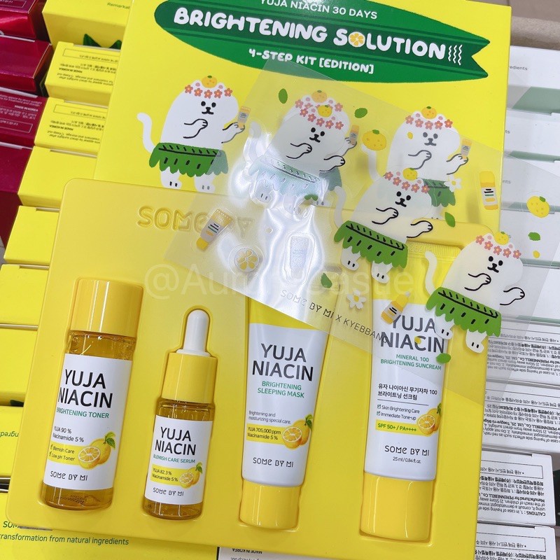 Set dưỡng trắng da, giảm thâm mụn Yuja Niacin 30 Days Brightenings Starter Kit Mini Size