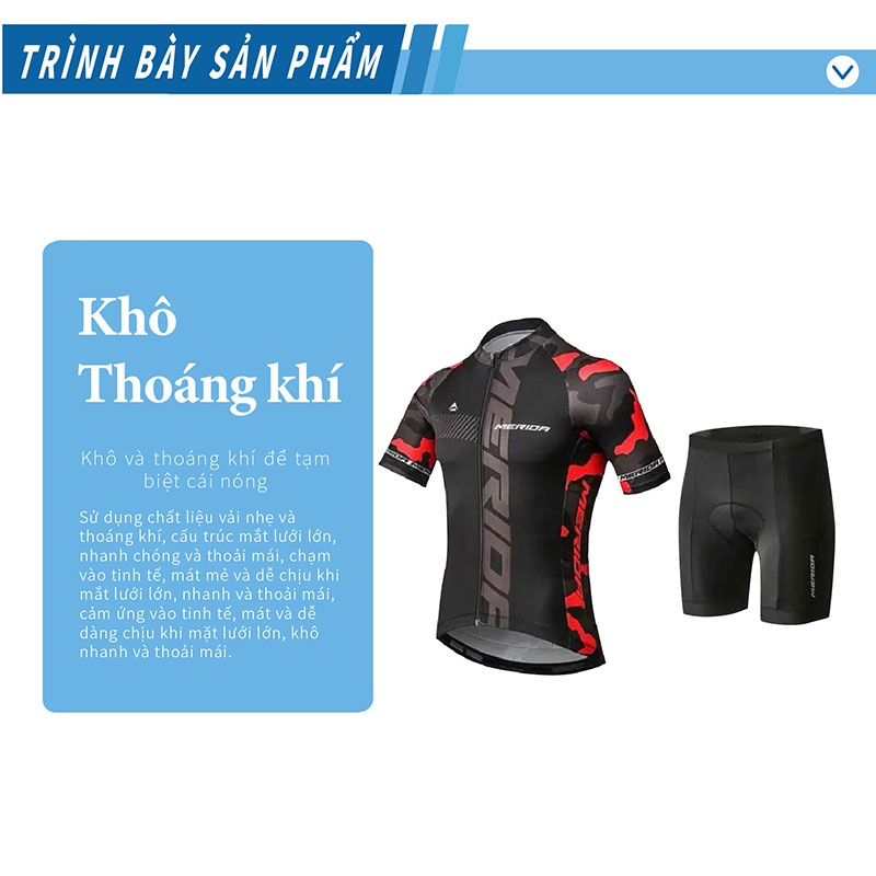 Áo tay ngắn / quần ngắn đi xe đạp địa hình MERIDA Pro Cycling Jersey năng động