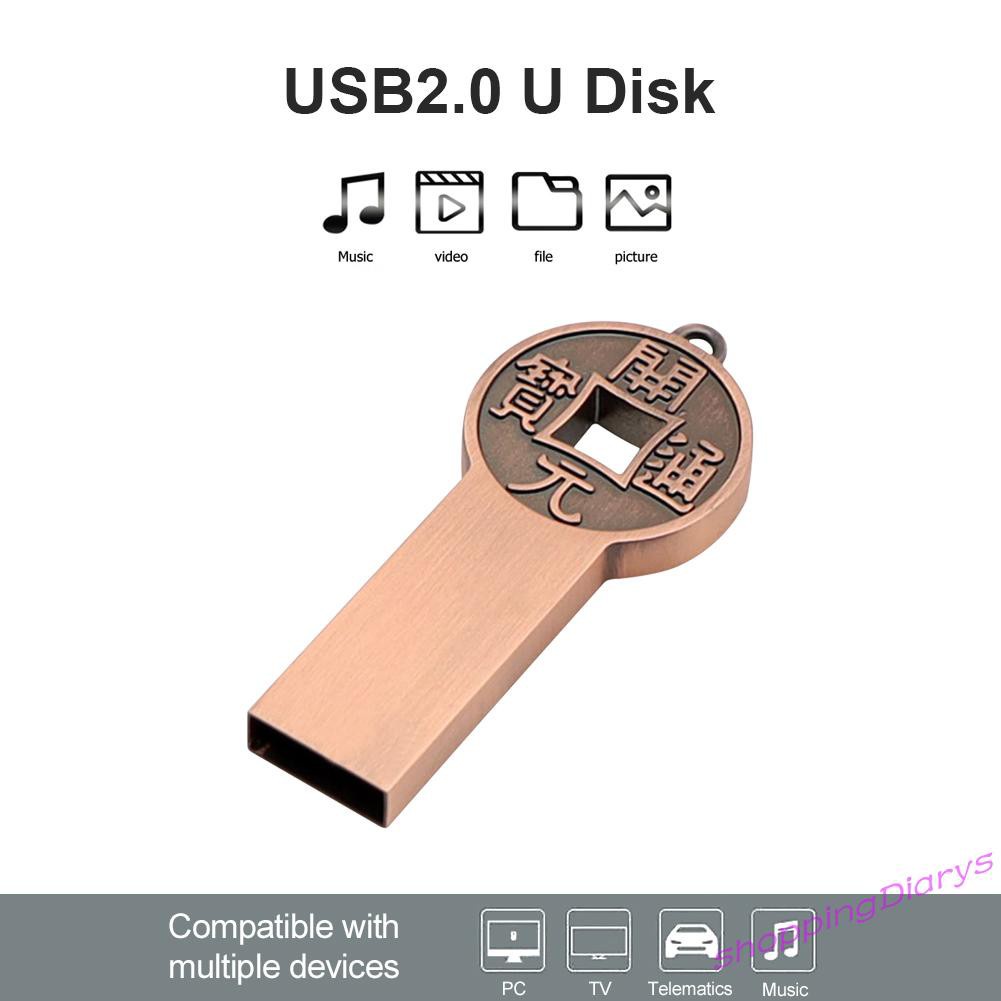 ✤Sh✤ USB Flash Drive Ancient Chinese Coin USB Pendrive Thumb Drive Jumpdrive