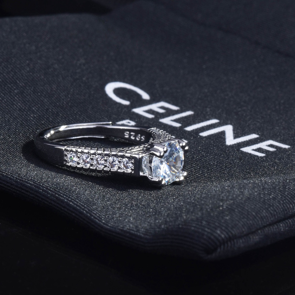 Nhẫn Hở Đính Đá Zircon 1 Karat D Màu Sắc Siêu Sáng Cho Nữ-JHS3-A