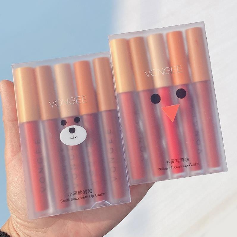 Full Set 5 Cây Son Vongee Small Black Bear | BigBuy360 - bigbuy360.vn