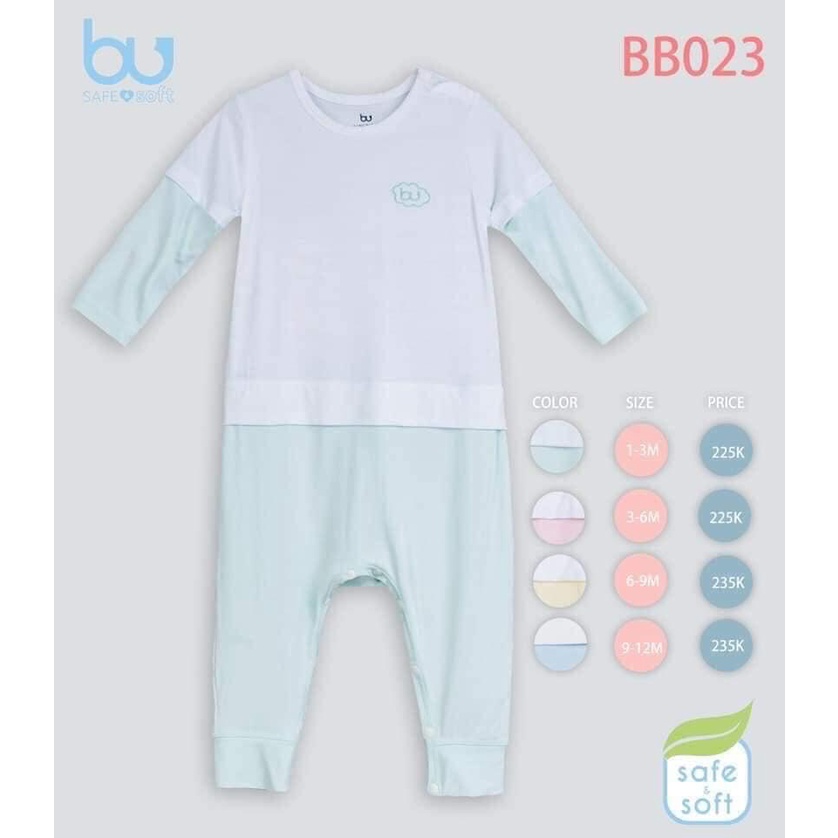BB023 -Body dài tay cài vai