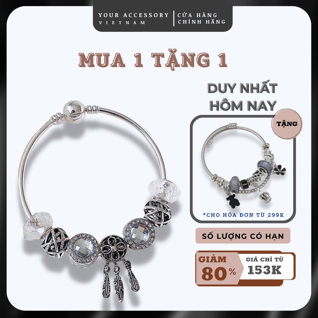 [PNJ] Vòng Charm mạ bạc S925 kiểu Pandora cao cấp YA20 [YOUR ACCESSORY VI