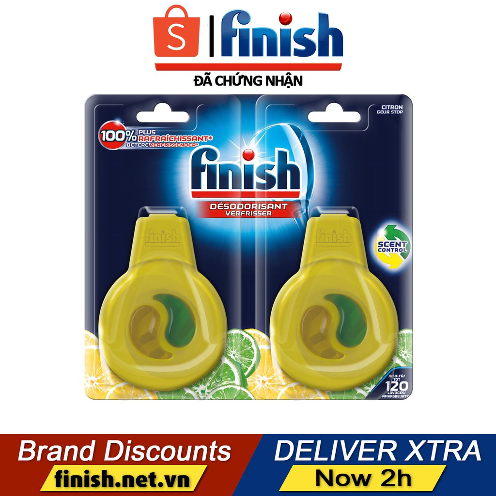 Khử mùi máy rửa bát Finish - Tinh dầu treo thơm dành cho máy rửa chén bát