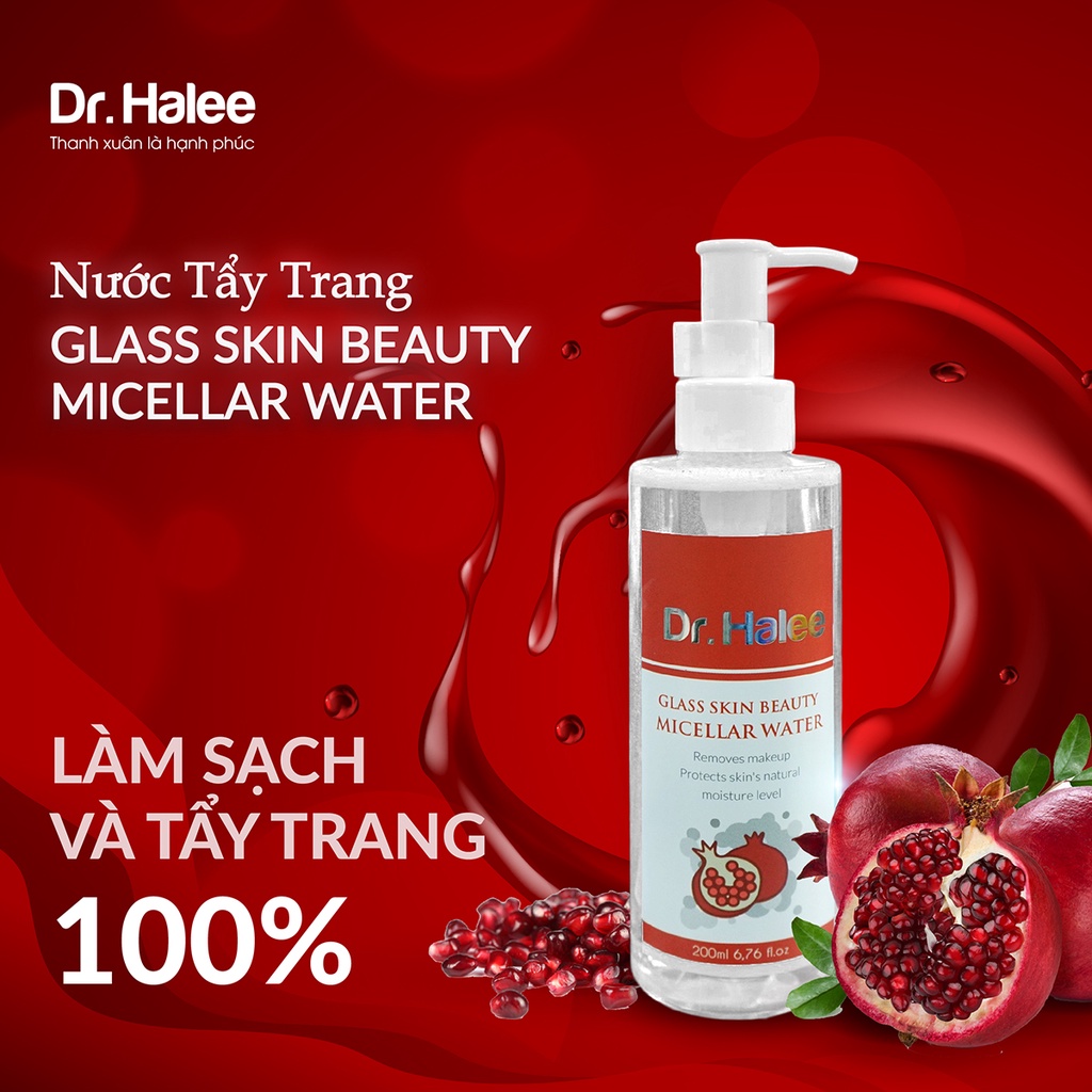 Nước tẩy trang Dr.Halee Glass Skin Beauty Micellar Water sạch sâu sáng da 200ml