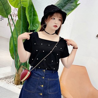 Áo cổ vuông đính hạt cho người béo mập - ABEO105