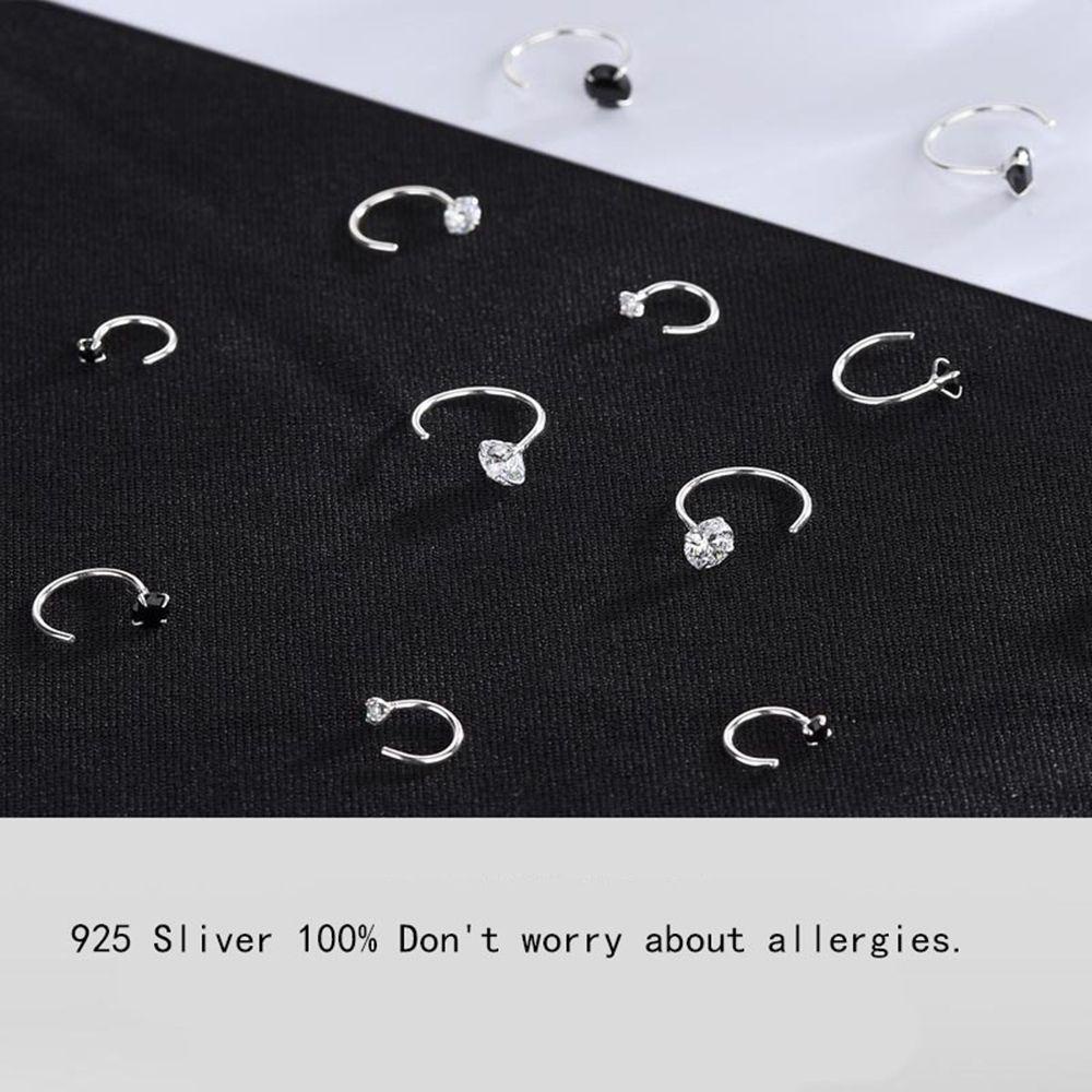 Nhẫn Đeo Tay Bằng Bạc Sterling Phong Cách USNOW|Bông Tai Dạng Vòng Thời Trang Dành Cho Nữ