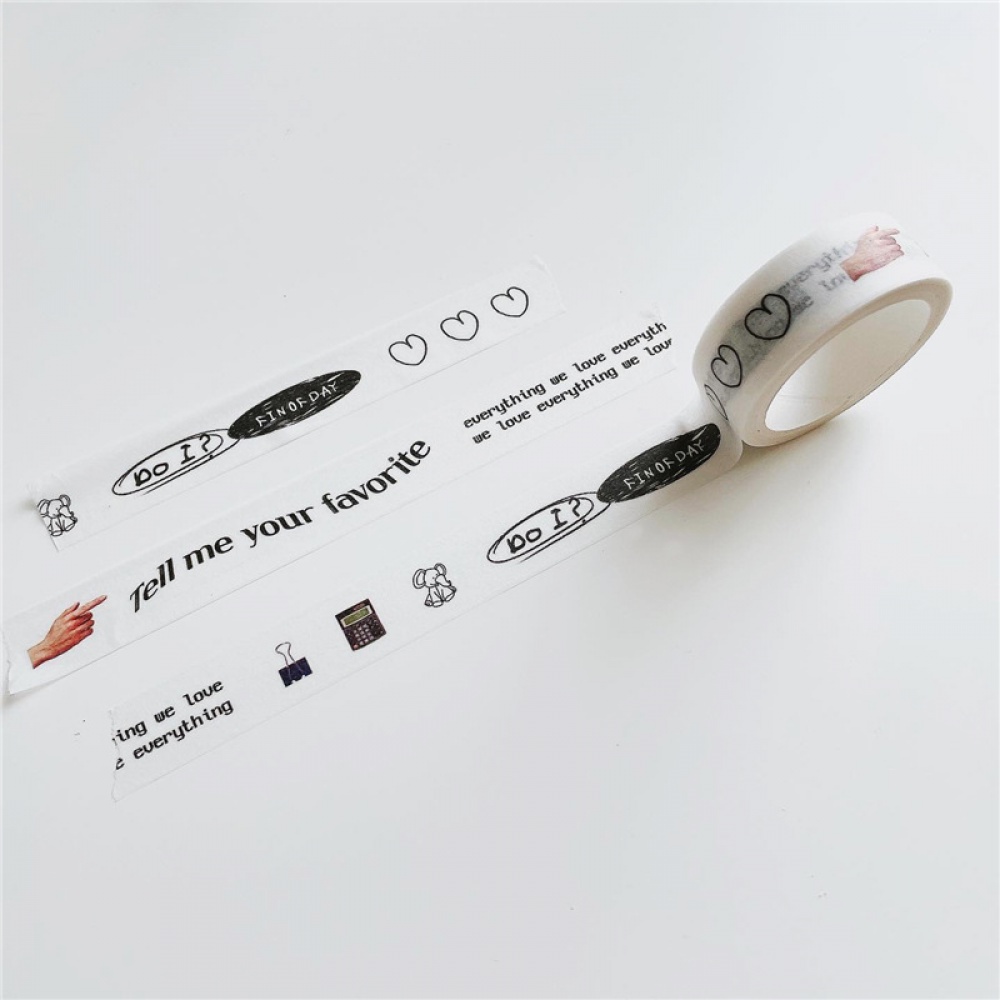Cuộn băng keo washi tuỳ chọn họa tiết 15mm*5m dùng trang trí sổ tay