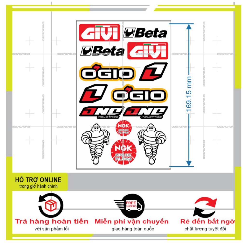 LOGO STICKER MINI DÁN XE MÁY L 06 - DUNG DECAL