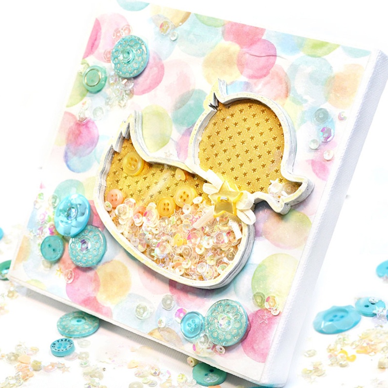 Khuôn Cắt Giấy Kim Loại Hình Vịt Con Lắc Lư Dễ Thương